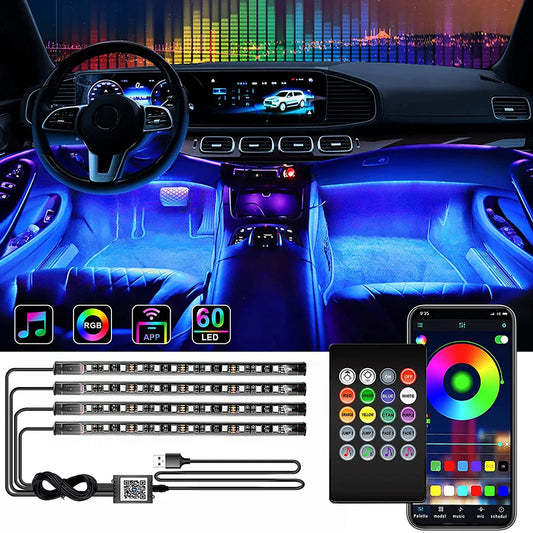 Neon LED Car Interior strip kit