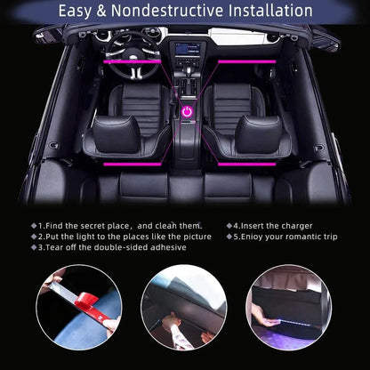 Neon LED Car Interior strip kit